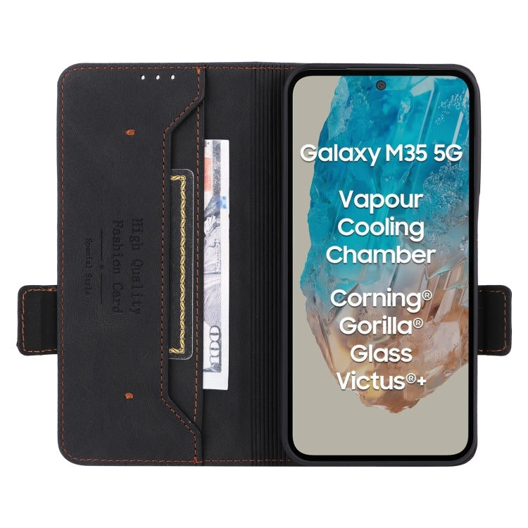 For Samsung Galaxy M35 Magnetic Clasp Leather Phone Case