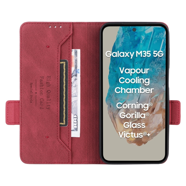 For Samsung Galaxy M35 Magnetic Clasp Leather Phone Case