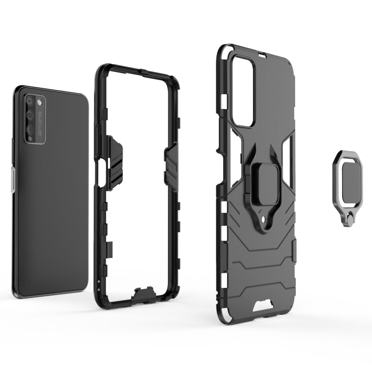 For Huawei Honor 30 Lite Shockproof PC + TPU Protective Case with Magnetic Ring Holder