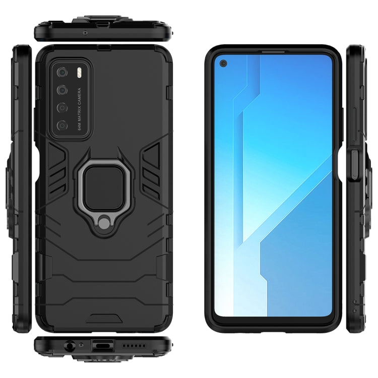 For Huawei Honor Play 4 Shockproof PC + TPU Protective Case with Magnetic Ring Holder