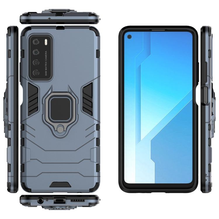 For Huawei Honor Play 4 Shockproof PC + TPU Protective Case with Magnetic Ring Holder