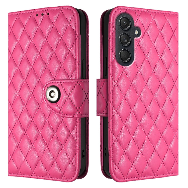 For Samsung Galaxy M55 / C55 5G Rhombic Texture Flip Leather Phone Case with Lanyard