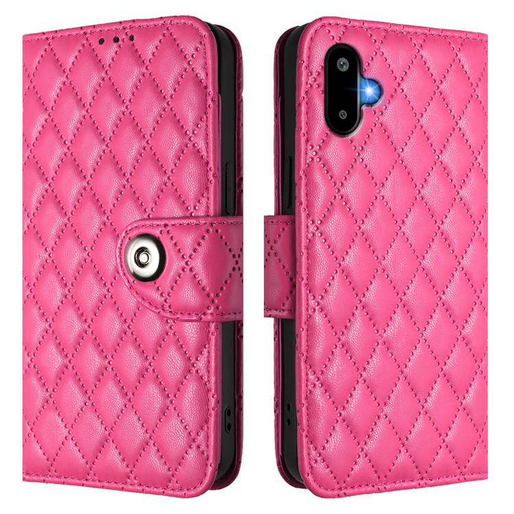 For Samsung Galaxy M06 5G / F06 5G Rhombic Texture Flip Leather Phone Case with Lanyard