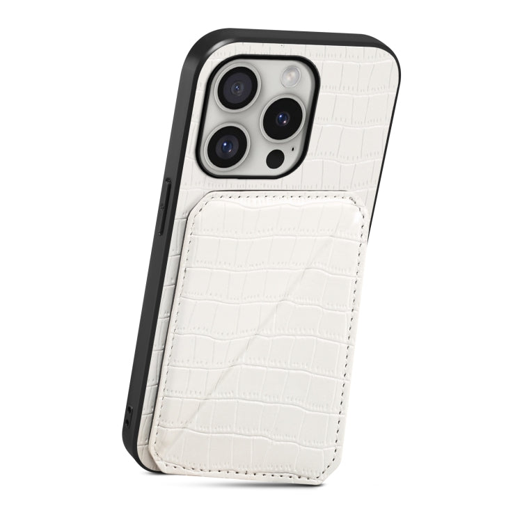 For iPhone 16 Pro Imitation Crocodile Leather Back Phone Case with Holder