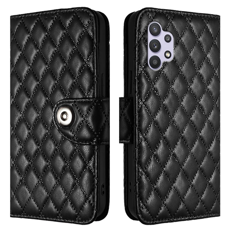 For Samsung Galaxy A32 5G / M32 5G Rhombic Texture Flip Leather Phone Case with Lanyard