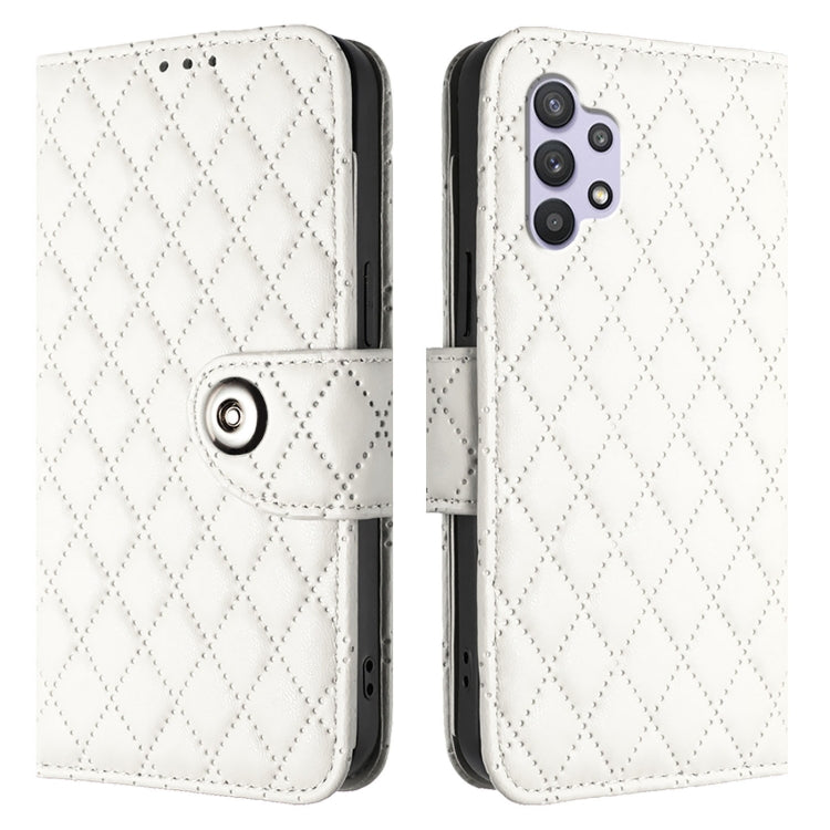 For Samsung Galaxy A32 5G / M32 5G Rhombic Texture Flip Leather Phone Case with Lanyard