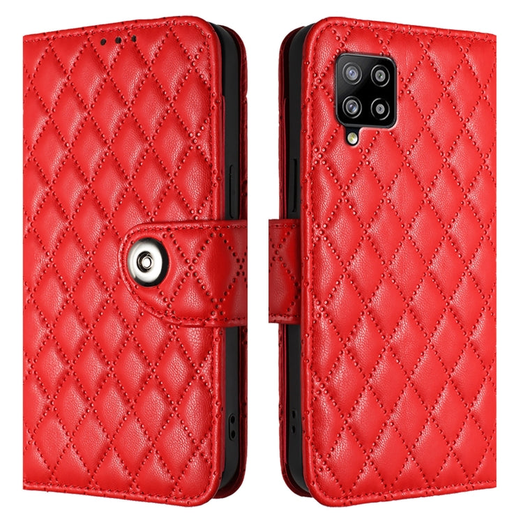 For Samsung Galaxy A42 5G / M42 5G Rhombic Texture Flip Leather Phone Case with Lanyard