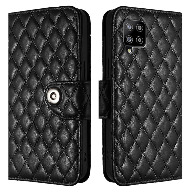 For Samsung Galaxy A42 5G / M42 5G Rhombic Texture Flip Leather Phone Case with Lanyard