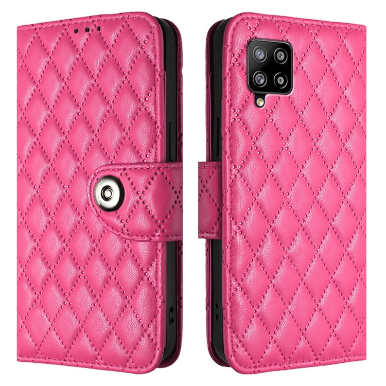 For Samsung Galaxy A42 5G / M42 5G Rhombic Texture Flip Leather Phone Case with Lanyard