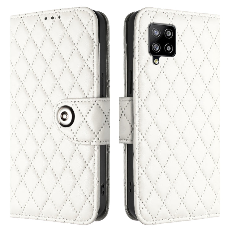 For Samsung Galaxy A42 5G / M42 5G Rhombic Texture Flip Leather Phone Case with Lanyard