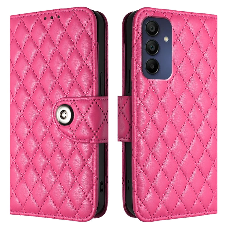 For Samsung Galaxy A16 5G Rhombic Texture Flip Leather Phone Case with Lanyard