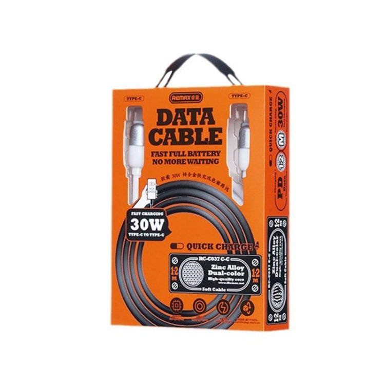 REMAX RC-C037 Capsule 1.2m 30W Type-C to Type-C PVC Fast Charging Cable