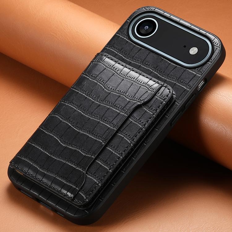 For iPhone Air Crocodile Texture Card Bag Design Full Coverage Phone Case