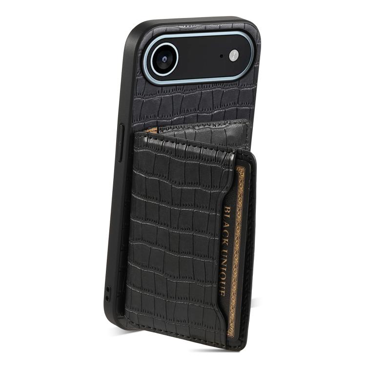 For iPhone Air Crocodile Texture Card Bag Design Full Coverage Phone Case
