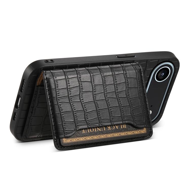For iPhone Air Crocodile Texture Card Bag Design Full Coverage Phone Case
