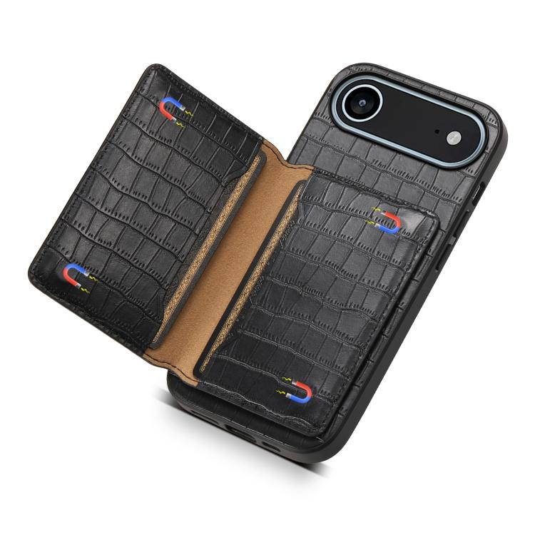 For iPhone Air Crocodile Texture Card Bag Design Full Coverage Phone Case