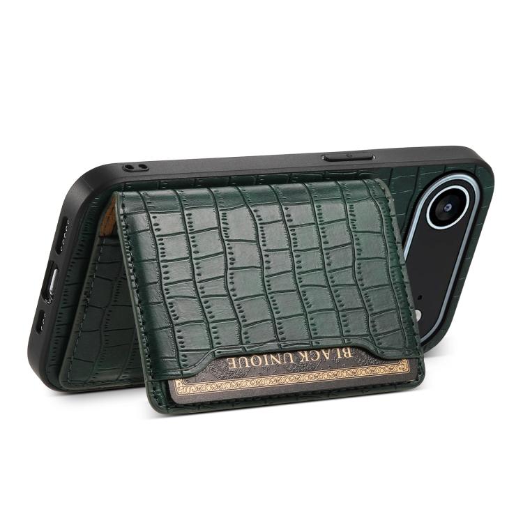For iPhone Air Crocodile Texture Card Bag Design Full Coverage Phone Case