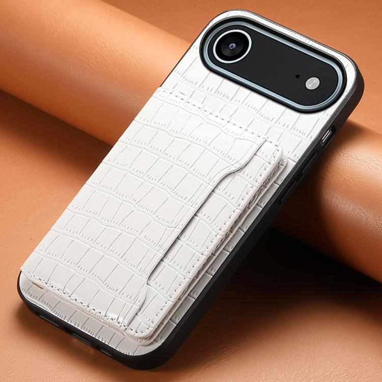 For iPhone Air Crocodile Texture Card Bag Design Full Coverage Phone Case