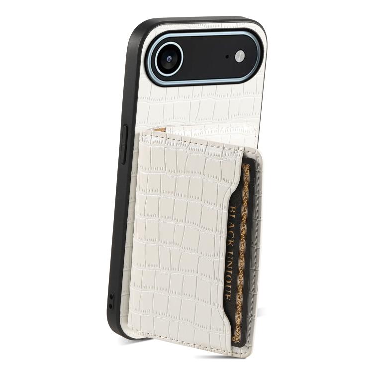 For iPhone Air Crocodile Texture Card Bag Design Full Coverage Phone Case