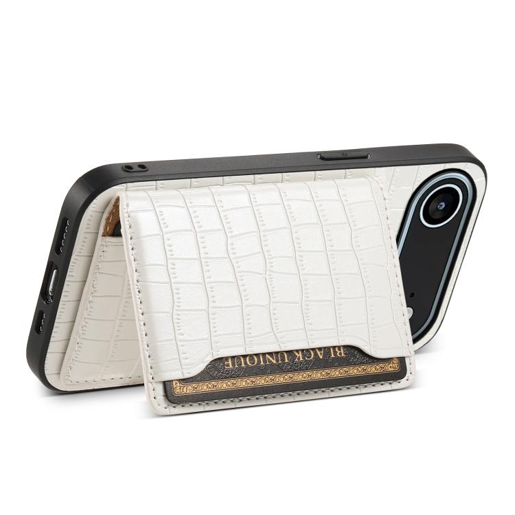 For iPhone Air Crocodile Texture Card Bag Design Full Coverage Phone Case