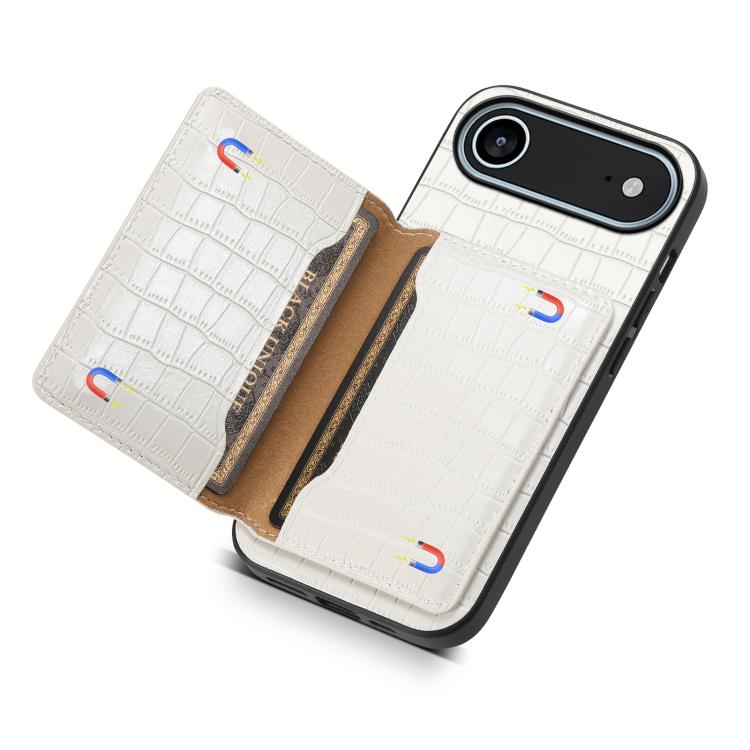 For iPhone Air Crocodile Texture Card Bag Design Full Coverage Phone Case