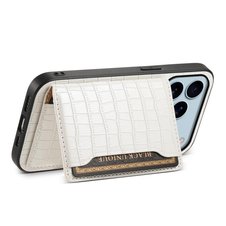 For iPhone 17 Pro Max Crocodile Texture Card Bag Design Full Coverage Phone Case