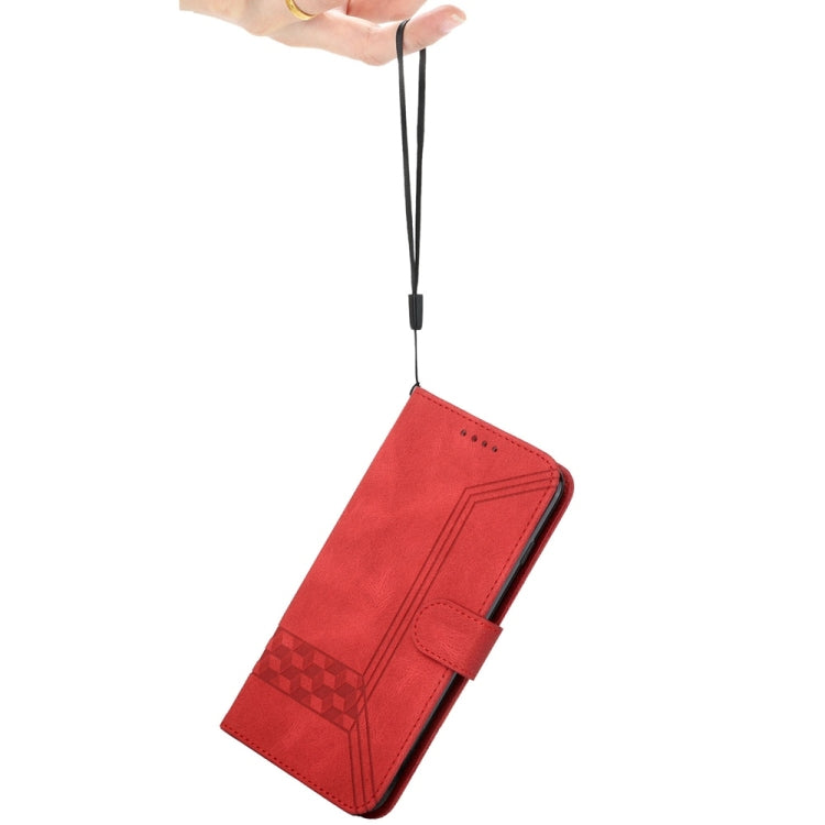 For Redmi Note 14 5G Cubic Skin Feel Flip Leather Phone Case