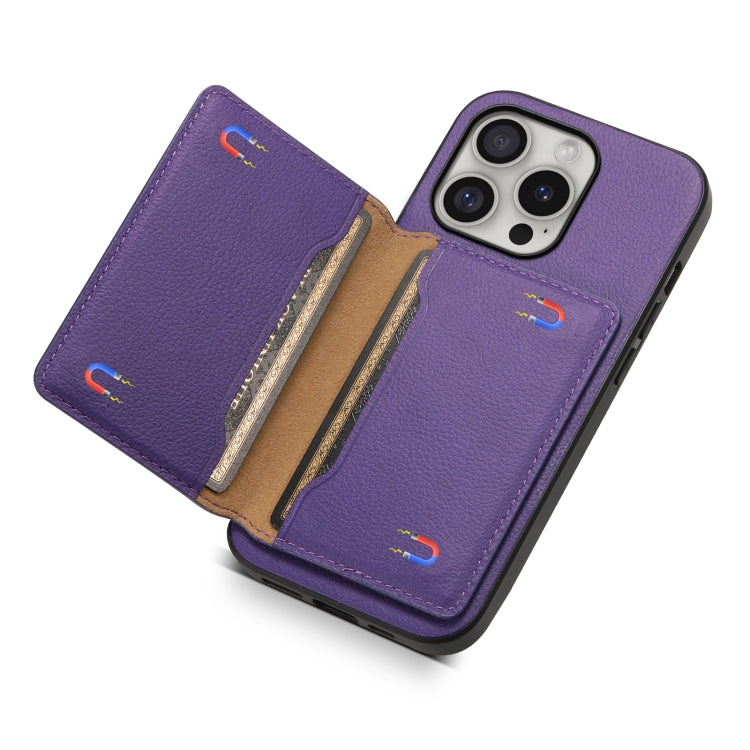 For iPhone 16 Pro Calf Texture Card Bag Design Full Coverage Phone Case