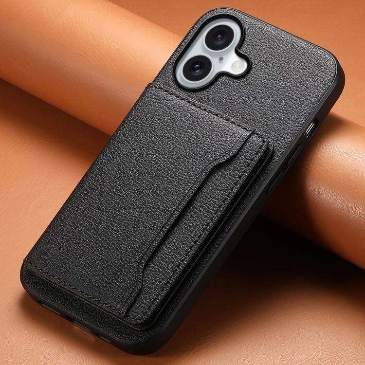 For iPhone 17 Calf Texture Card Bag Design Full Coverage Phone Case