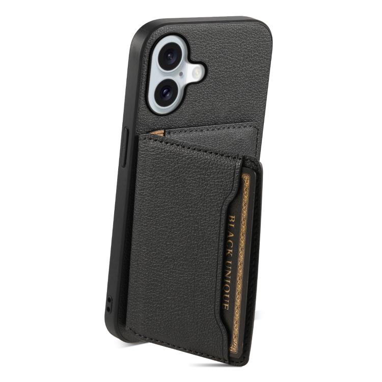 For iPhone 17 Calf Texture Card Bag Design Full Coverage Phone Case