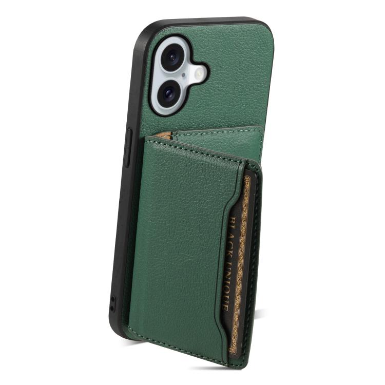 For iPhone 17 Calf Texture Card Bag Design Full Coverage Phone Case