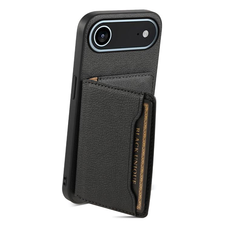 For iPhone Air Calf Texture Card Bag Design Full Coverage Phone Case