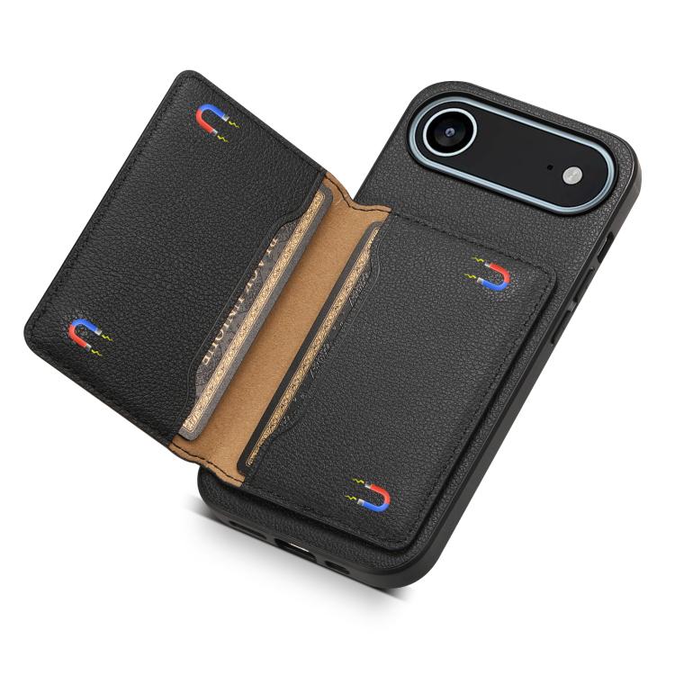 For iPhone Air Calf Texture Card Bag Design Full Coverage Phone Case
