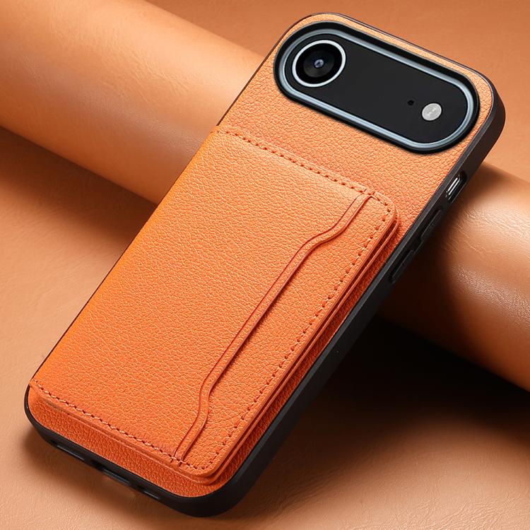 For iPhone Air Calf Texture Card Bag Design Full Coverage Phone Case
