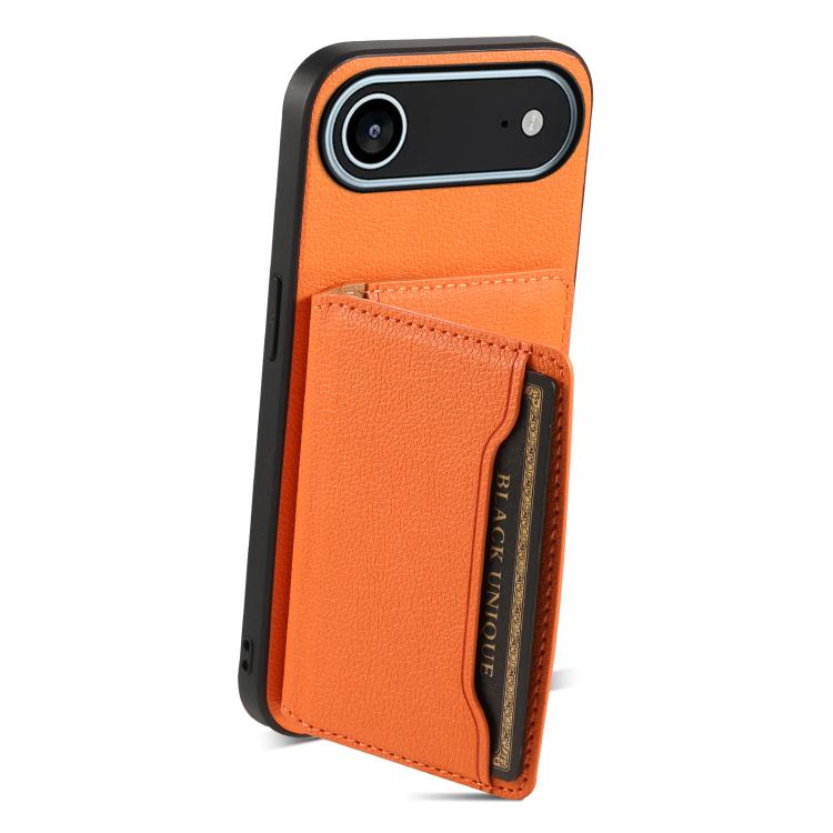 For iPhone Air Calf Texture Card Bag Design Full Coverage Phone Case
