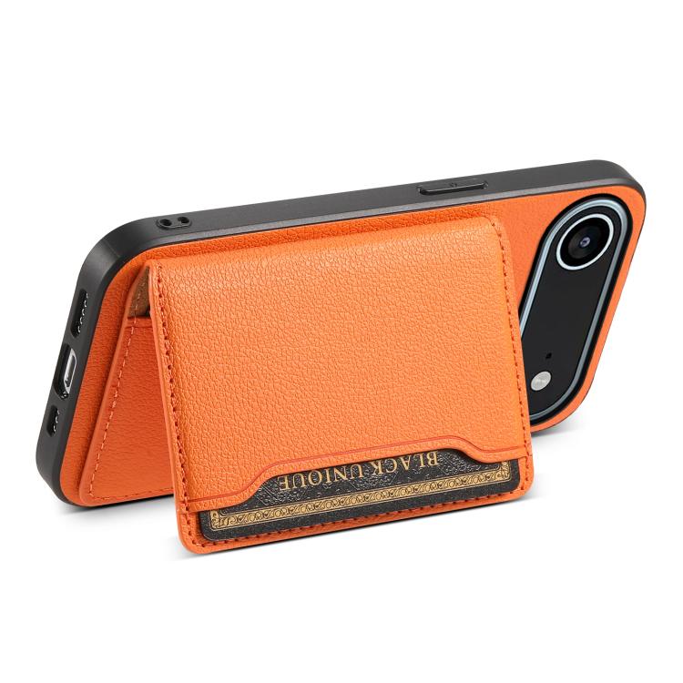 For iPhone Air Calf Texture Card Bag Design Full Coverage Phone Case