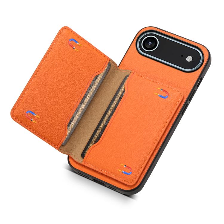 For iPhone Air Calf Texture Card Bag Design Full Coverage Phone Case