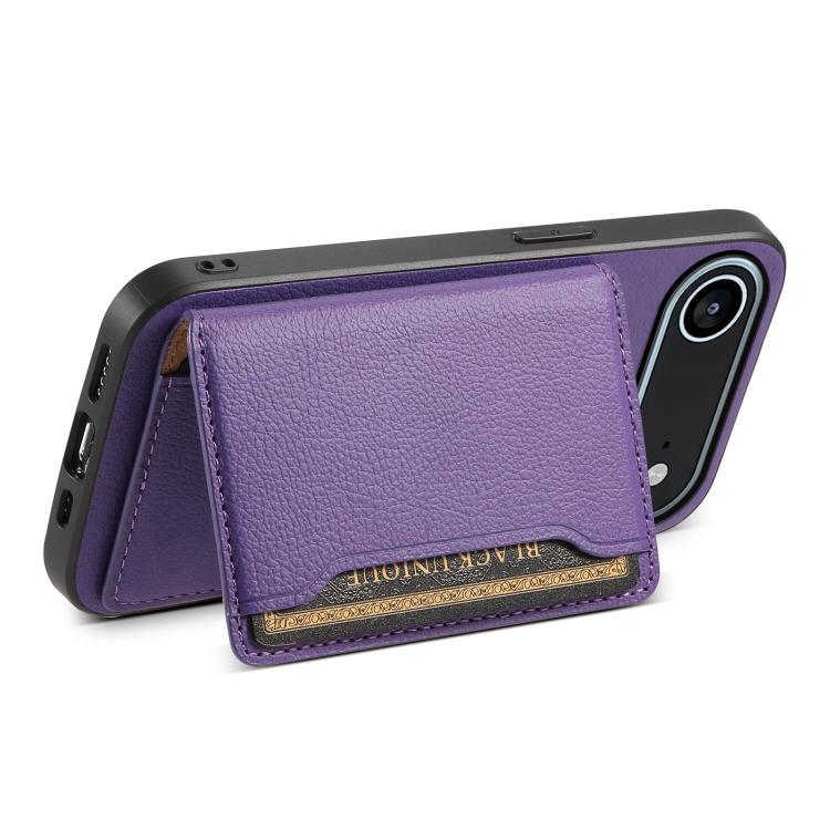 For iPhone Air Calf Texture Card Bag Design Full Coverage Phone Case
