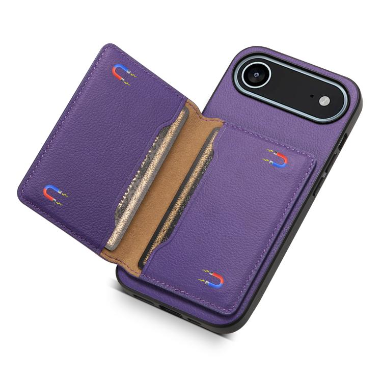 For iPhone Air Calf Texture Card Bag Design Full Coverage Phone Case