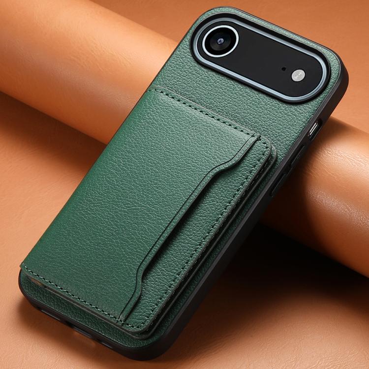 For iPhone Air Calf Texture Card Bag Design Full Coverage Phone Case