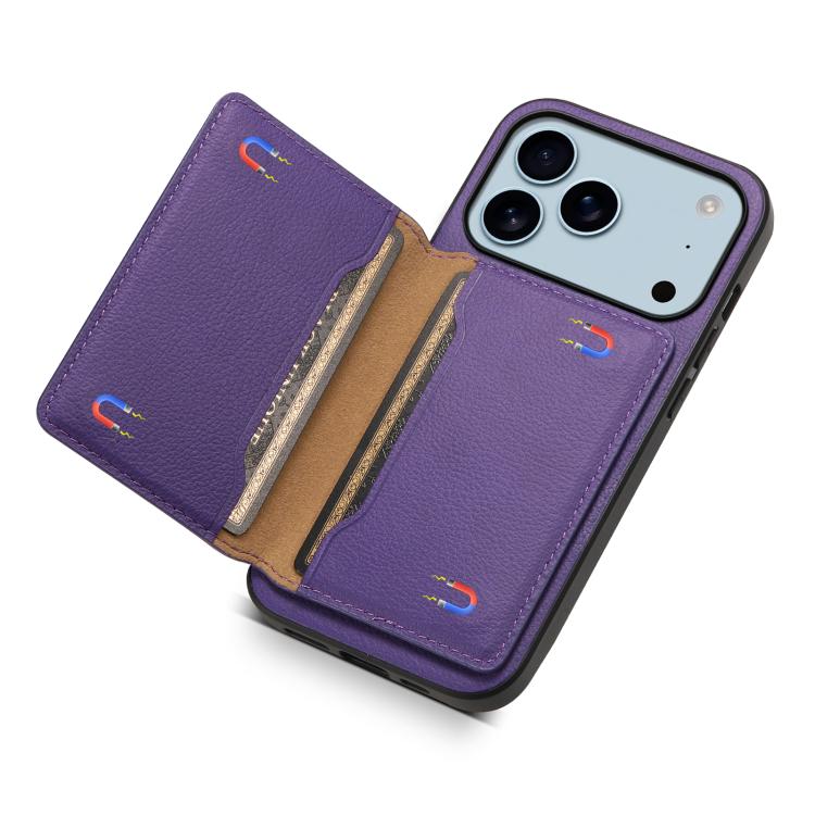 For iPhone 17 Pro Calf Texture Card Bag Design Full Coverage Phone Case