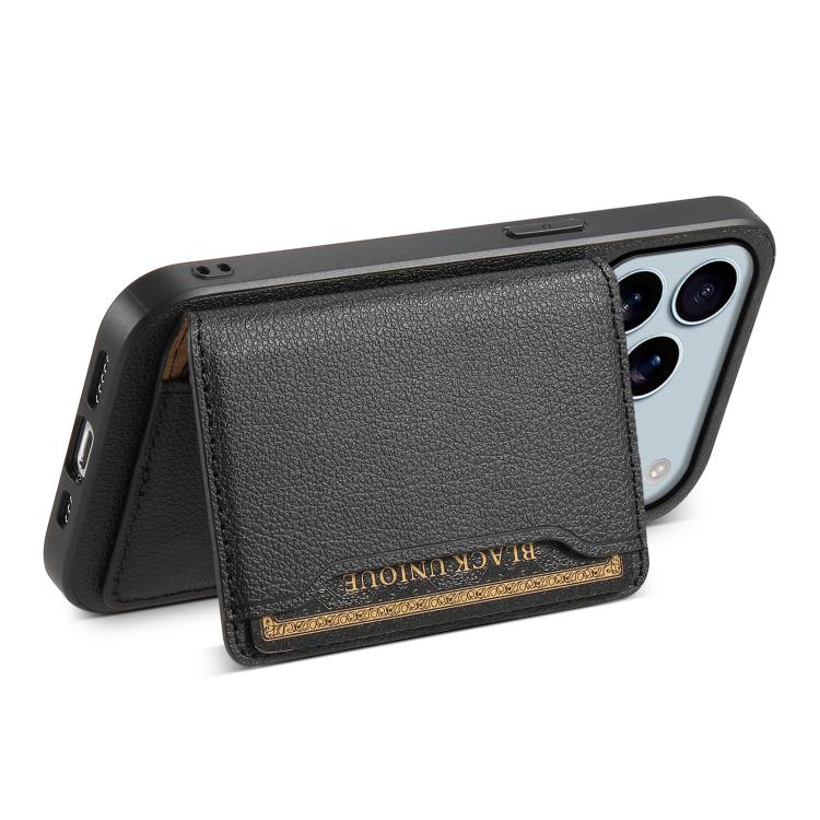 For iPhone 17 Pro Max Calf Texture Card Bag Design Full Coverage Phone Case