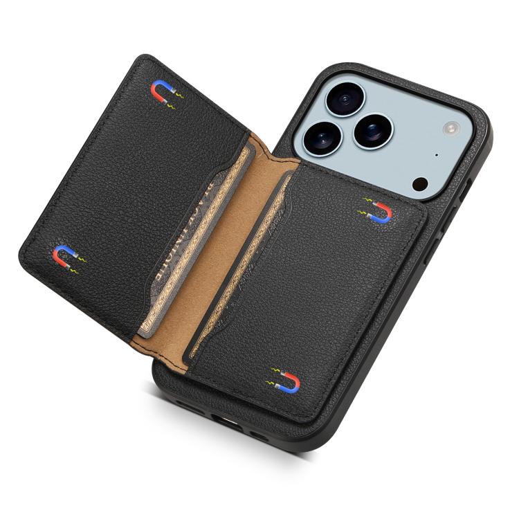 For iPhone 17 Pro Max Calf Texture Card Bag Design Full Coverage Phone Case