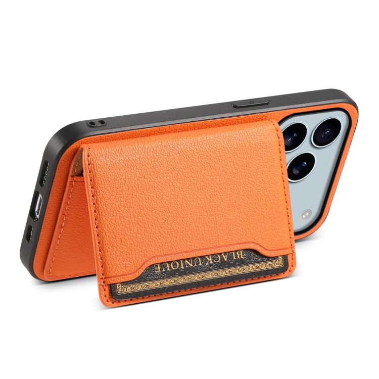For iPhone 17 Pro Max Calf Texture Card Bag Design Full Coverage Phone Case
