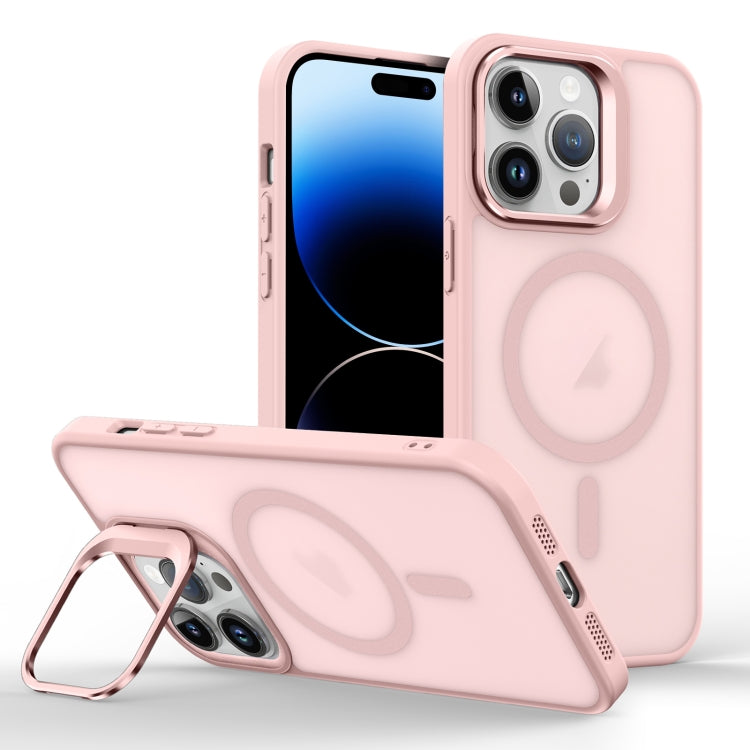 For iPhone 14 Pro Skin Feel Lens Holder Magsafe Phone Case