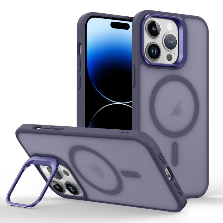 For iPhone 14 Pro Skin Feel Lens Holder Magsafe Phone Case