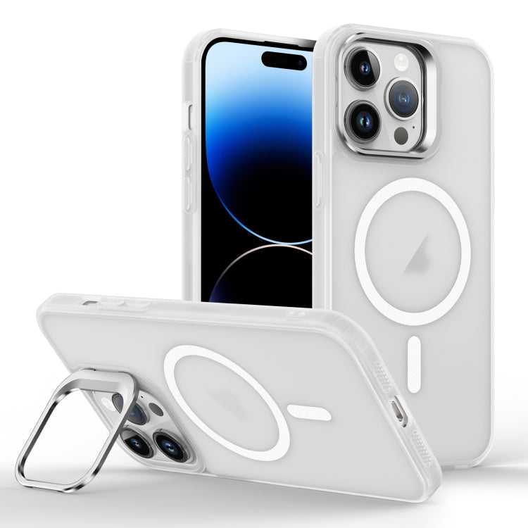 For iPhone 14 Pro Skin Feel Lens Holder Magsafe Phone Case
