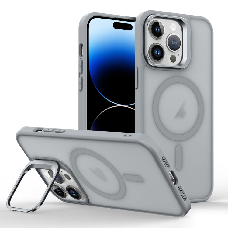 For iPhone 14 Pro Max Skin Feel Lens Holder Magsafe Phone Case