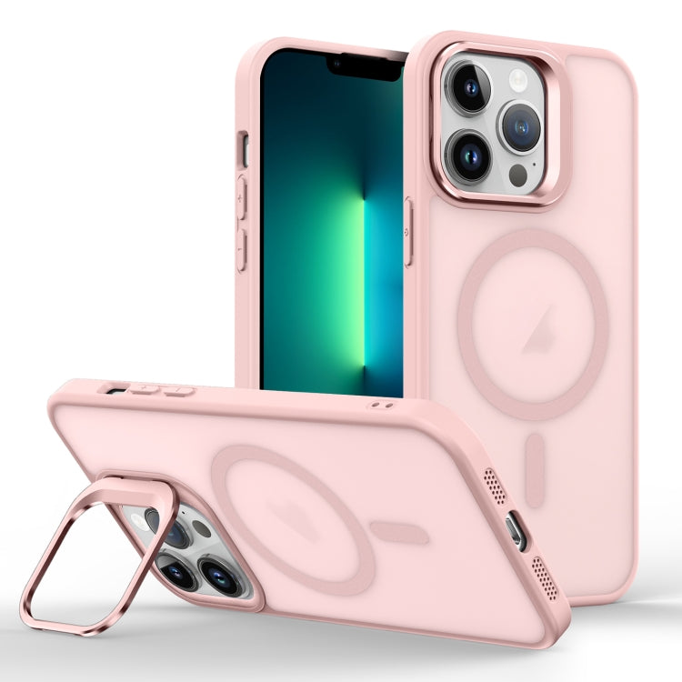 For iPhone 13 Pro Max Skin Feel Lens Holder Magsafe Phone Case