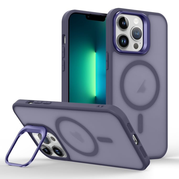 For iPhone 13 Pro Max Skin Feel Lens Holder Magsafe Phone Case